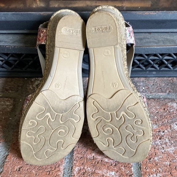 Rieker Regina Slingback T Strap Wedge Sandal SZ 10 EU 41 EUC! - Picture 5 of 8